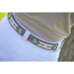 Penelope Pearl Belt 19 Penelope Pearl Belt -Caval Riding Apparel Shop 96001260 French.Eq Penelope Pearl.Belt Brandy.Turquoise.2