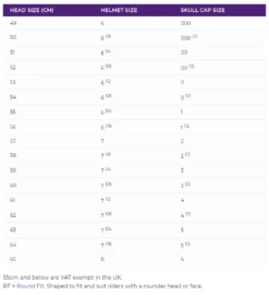 Charles Owen Ayr8 Plus Leather Look - Custom Helmet -Caval Riding Apparel Shop COsizechart 89713865 3dcc 4bf3 8652 1a2c0174a582