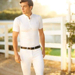 Ariat Men's TEK Short Sleeve Show Shirt -Caval Riding Apparel Shop CopyofS20 MNS ENGL LaCunha Carmel Shot 02 0900