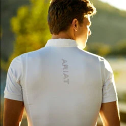 Ariat Men's TEK Short Sleeve Show Shirt -Caval Riding Apparel Shop CopyofS20 MNS ENGL LaCunha Carmel Shot 02 1276