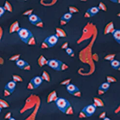 Essex Classics Girls "Seahorsin' Around" Talent Yarn Wrap Collar Long Sleeve Show Shirt -Caval Riding Apparel Shop EC SRG48 W1 GRL WRAP LS SeahorsinArnd Swatch