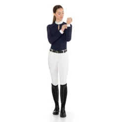 EGO 7 Women's Teresa Long Sleeve Show Shirt -Caval Riding Apparel Shop EGO7 Teresa.LS Navy Front