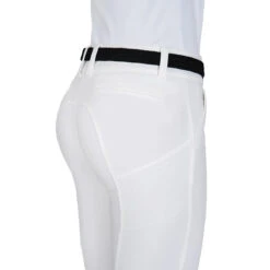Equiline Women's X Shape Knee Grip Breech -Caval Riding Apparel Shop EQline 181 N08674 XShapeKG White Closeup