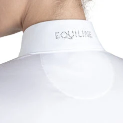 Equiline Women's GollyG Long Sleeve Show Shirt -Caval Riding Apparel Shop EQline GollyG.LS .Show .Shirt White Detail