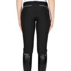 Equiline Women's Ash Riding Breeches With X-Grip Knee Patch -Caval Riding Apparel Shop EQline N08698 Ash.XGripKP Black Back