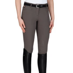 Equiline Women's Ash Riding Breeches With X-Grip Knee Patch -Caval Riding Apparel Shop EQline N08698 Ash.XGripKP Marsh