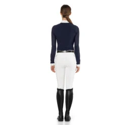 EGO 7 Women's Nina Long Sleeve Show Shirt -Caval Riding Apparel Shop Ego7 Womens.Nina .LS .Show .Shirt Navy Back