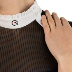 EGO 7 Women's Nina Long Sleeve Show Shirt -Caval Riding Apparel Shop Ego7 Womens.Nina .LS .Show .Shirt Navy Detail