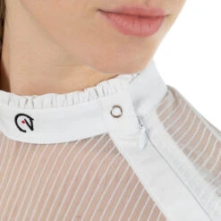 EGO 7 Women's Nina Long Sleeve Show Shirt -Caval Riding Apparel Shop Ego7 Womens.Nina .LS .Show .Shirt White Detail