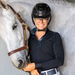 Essex Classics Ladies Paisley “Dusk” Black Jumper Performance Show Shirt -Caval Riding Apparel Shop IJKEXErin 8363 as produc tct