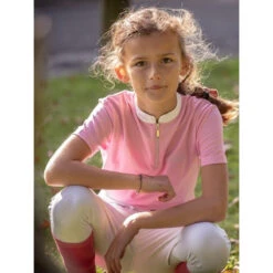 Jump'in Girls Short Sleeve Charlie Competition Polo Shirt -Caval Riding Apparel Shop Jump.In Girls.Charlie.Polo .Show .Shirt Pink