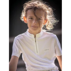 Jump'in Girls Short Sleeve Charlie Competition Polo Shirt -Caval Riding Apparel Shop Jump.In Girls.Charlie.Polo .Show .Shirt White.2