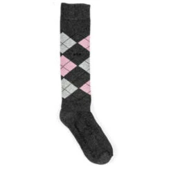 USG Karo Socks -Caval Riding Apparel Shop KARO KL.USG Socks Drk.Grey .Lt .Grey .Pink Front