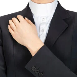 Equiline Women's Hayley Hunter Show Coat In X-Cool Evo -Caval Riding Apparel Shop M00874 EQuiline Hayley.Hunter Black Detail