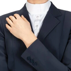 Equiline Women's Hayley Hunter Show Coat In X-Cool Evo -Caval Riding Apparel Shop M00874 EQuiline Hayley.Hunter Blue Detail