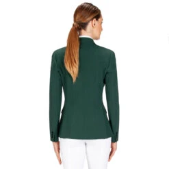 Equiline Women's Hayley Hunter Show Coat In X-Cool Evo -Caval Riding Apparel Shop M00874 EQuiline Hayley.Hunter Green Back