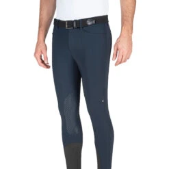 Equiline GrantK Men's B-Move Knee Grip Breeches -Caval Riding Apparel Shop N08479 EQline GrentK Blue