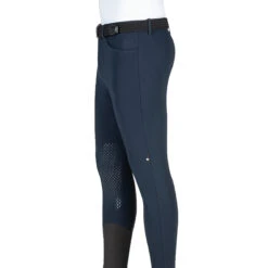 Equiline GrantK Men's B-Move Knee Grip Breeches -Caval Riding Apparel Shop N08479 EQline GrentK Blue Side