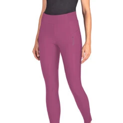 Equiline Women's GelleK High Waist Knee Grip Leggings -Caval Riding Apparel Shop N09052 EQline GelleK Wood.Violet