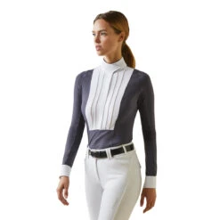 Ariat Womens Luxe Long Sleeve Show Shirt -Caval Riding Apparel Shop S23 WMS ENGL 10043395 front