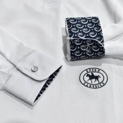 Essex Classics Ladies "Owls" Talent Yarn Wrap Collar Long Sleeve Show Shirt -Caval Riding Apparel Shop SRL44 W1 02