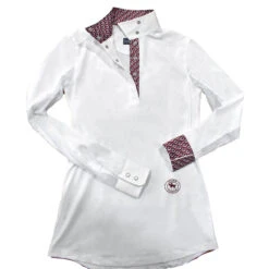 Essex Classics Ladies "Owls" Talent Yarn Wrap Collar Long Sleeve Show Shirt -Caval Riding Apparel Shop SRL44 W2 02