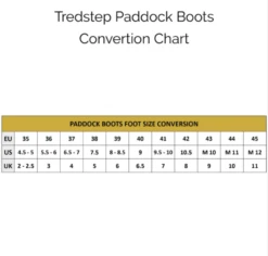 Tredstep Donatello Front Lace Paddock Boot 7 Tredstep Donatello Front Lace Paddock Boot -Caval Riding Apparel Shop TS sizechart