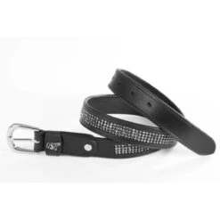 USG Princess Belts -Caval Riding Apparel Shop UB020 KL.USG Princess.Belt Blk.w.Grey .Crystals Front