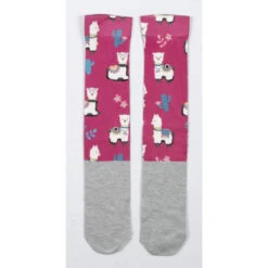 USG Happy Print Soft Socks 10 USG Happy Print Soft Socks -Caval Riding Apparel Shop US3000 KL.USG Happy.Print .Socks Pink.Alpaca Front