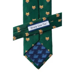 Wild Attire Inc. Stone Cold Fox Green Silk Tie -Caval Riding Apparel Shop WIild.Attire.Inc green silk stone cold fox AL301553 03