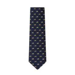 Wild Attire Inc. Hold Your Horses Navy Blue Silk Tie -Caval Riding Apparel Shop Wild.Attire.Inc navy blue silk hold your horses AL301488 1