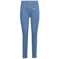 TuffRider Children's Minerva EquiCool Tights -Caval Riding Apparel Shop blue front 33515.1587157084.1280.1280