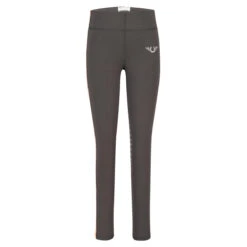 TuffRider Children's Ventilated Schooling Tights -Caval Riding Apparel Shop charcoal neonpeach2 56238.1583525669.1280.1280