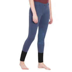 TuffRider Ladies Starter Lowrise Pull On Knee Patch Breeches -Caval Riding Apparel Shop denim2 70246.1583511667.1280.1280