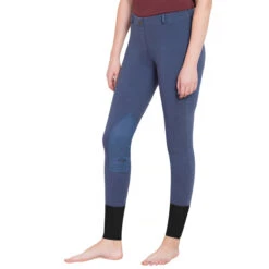 TuffRider Ladies Starter Lowrise Pull On Knee Patch Breeches -Caval Riding Apparel Shop denim 25199.1583511667.1280.1280