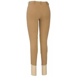 TuffRider Ladies Cotton Lowrise Pull-On Knee Patch Breeches -Caval Riding Apparel Shop sand front2 77341.1588621809.1280.1280