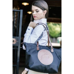 Tucker Tweed Devon Day Bag -Caval Riding Apparel Shop tucker tweed equestrian devon day bag hunter jumper on.model