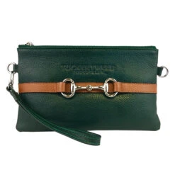Tucker Tweed Equestrian Wellington Wristlet -Caval Riding Apparel Shop tucker tweed the wellington wristlet leather handbags hunter green chestnut