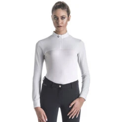EGO 7 Women's Lace Top Long Sleeve -Caval Riding Apparel Shop whiteFRONT 53527.1583424958.1280.1280