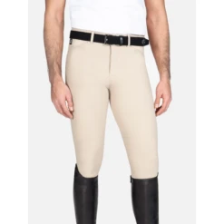 Equiline Men's Willow Knee Patch Breeches -Caval Riding Apparel Shop willowbeige